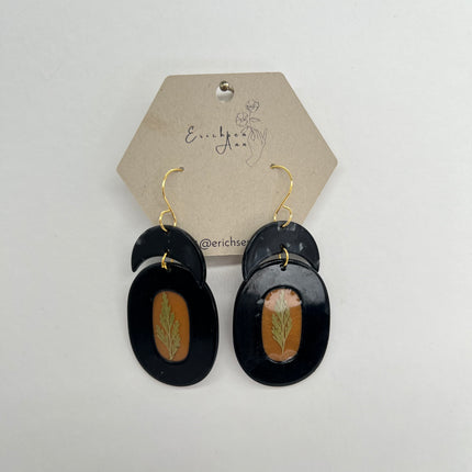 Large Black & Orange with Ferns