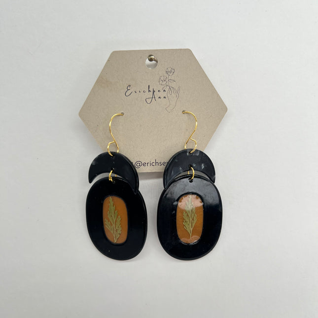 Large Black & Orange with Ferns