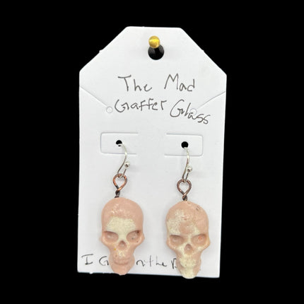 Apricot Glowing Skull Earrings