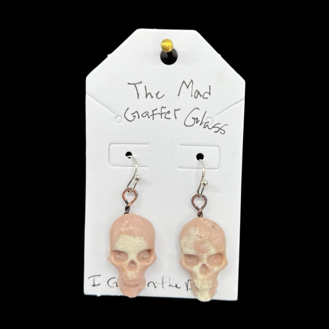 Apricot Glowing Skull Earrings