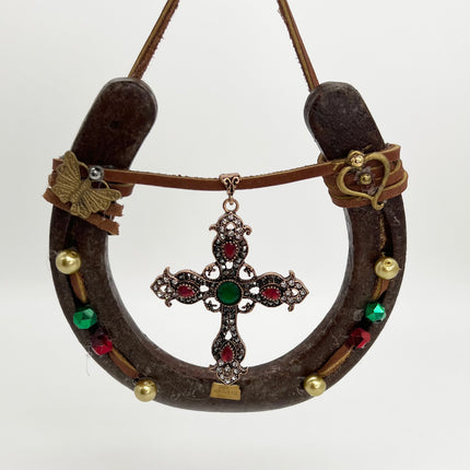 Cross w/ Red & Green Horseshoe