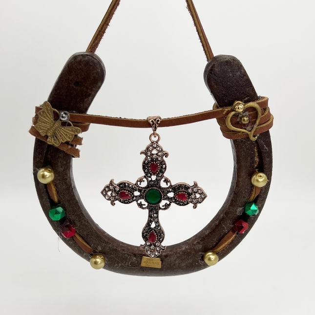 Cross w/ Red & Green Horseshoe