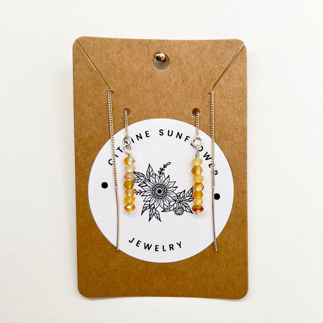 Carnelian Thread Earrings