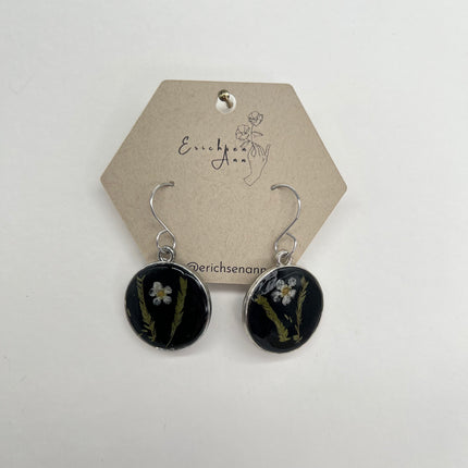 Black Circles with Flower & Fern