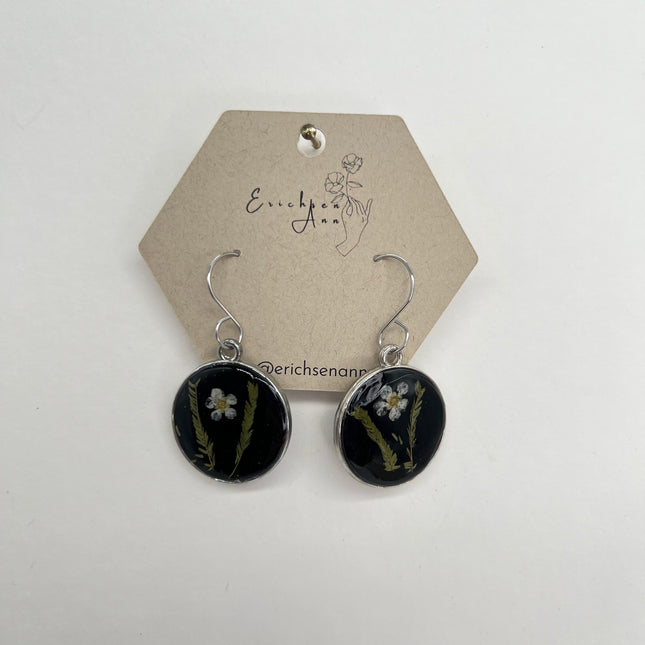 Black Circles with Flower & Fern