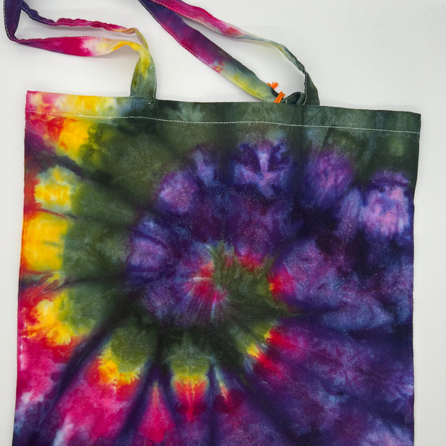 Spiral Dk Green, Purple,Red & Yellow Tote