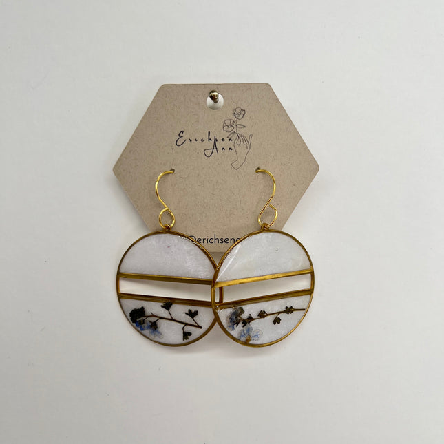 Gold Framed Shimmery White Circles