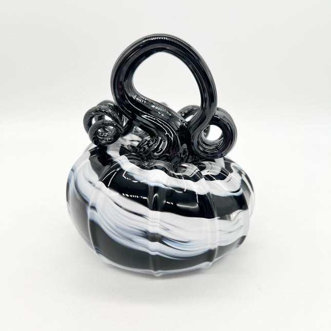 Medium Black & White Swirl Pumpkin