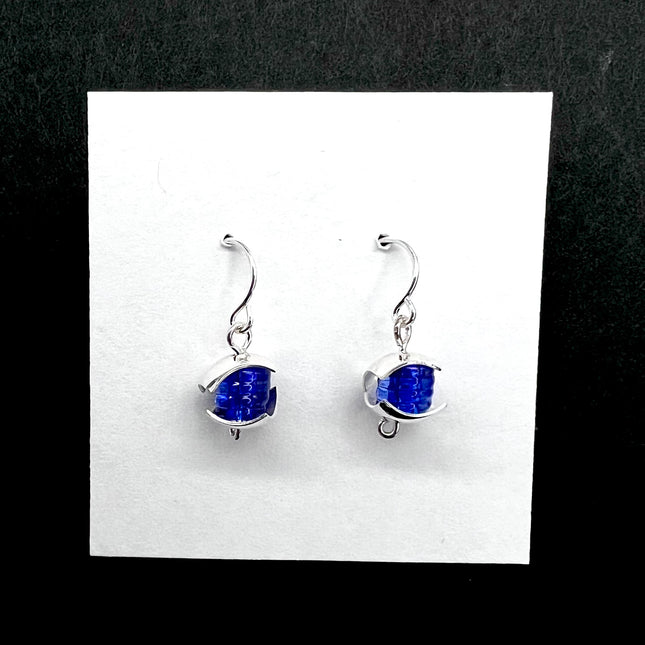 Dark Blue Lantern Earrings