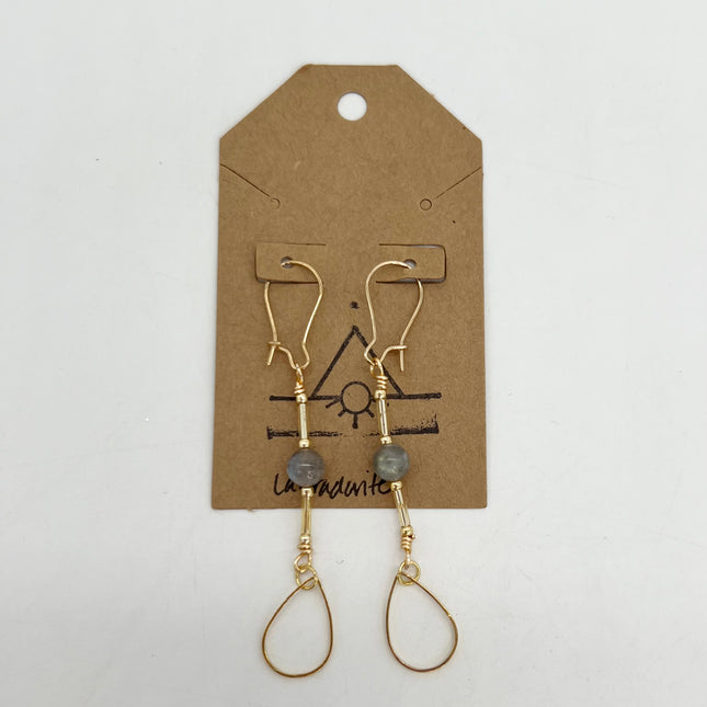 Labradorite Dangle Teardrop Earrings