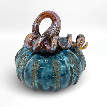 Medium Blue Aventurine Texture Pumpkin