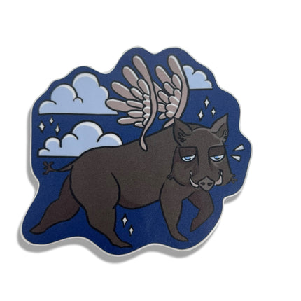 Hog Flying Sticker