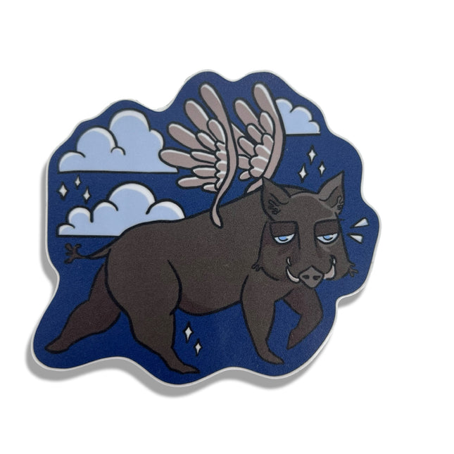 Hog Flying Sticker