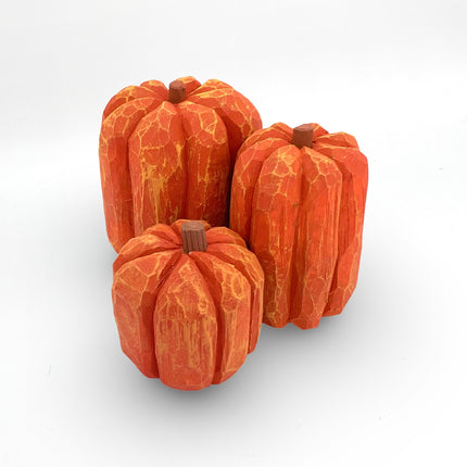 Carved Basswood Pumpkin Group