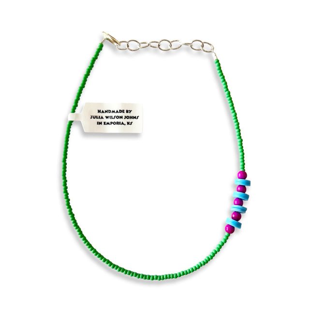 Green with Blue & Purple Anklet