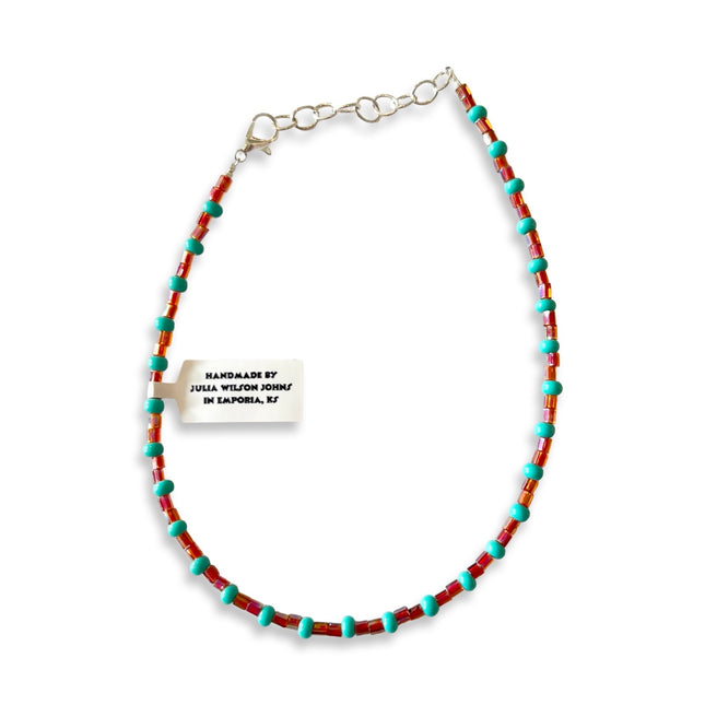 Shiny Orange & Turquoise Anklet