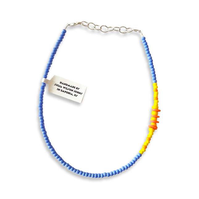 Periwinkle with Orange & Yellow Pop Anklet