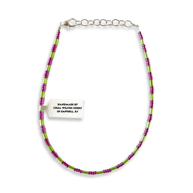 Shiny Fuschia & Green Anklet