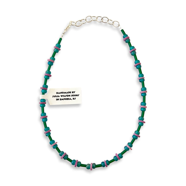 Dark Green Blue Pink Anklet