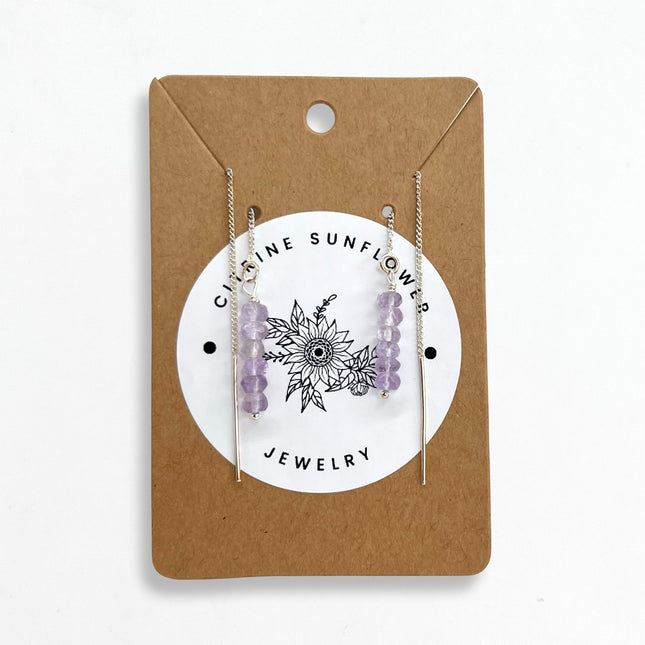 Amethyst Thread Earrings