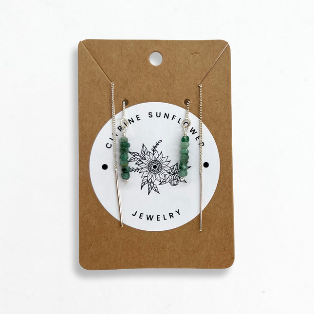 Emerald Thread Earrings