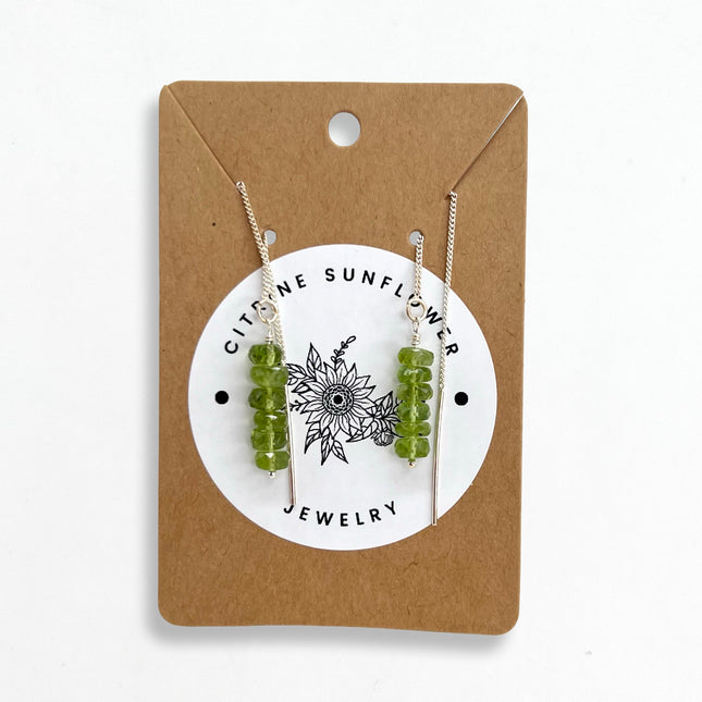 Peridot Thread Earrings