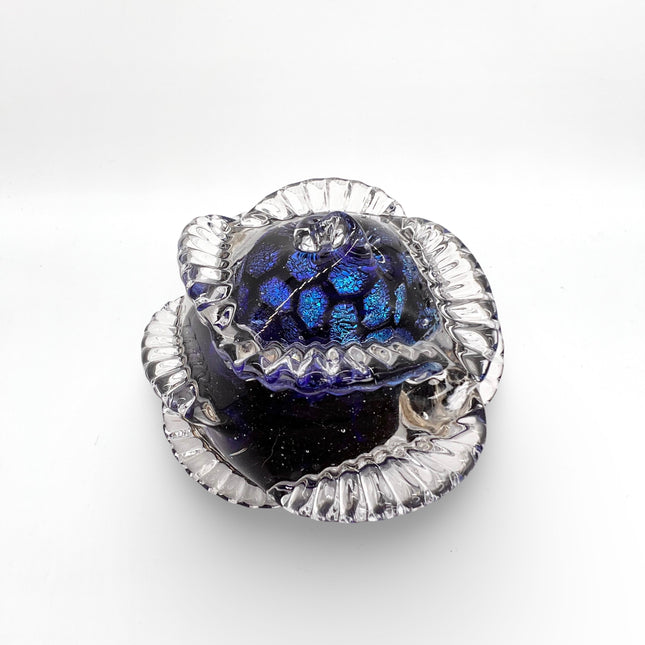 Rose Paperweight- Cobalt Honeycomb