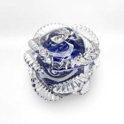 Glowey Blue Dichro Flower Paperweight