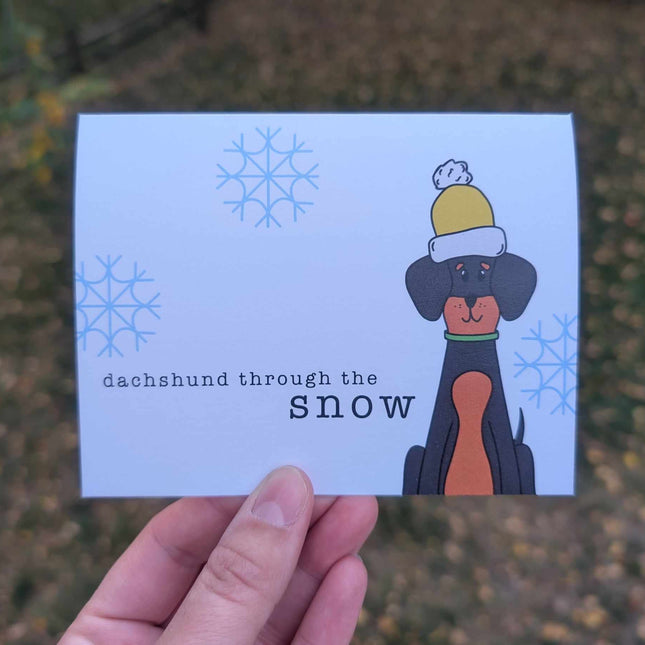 Dachshund Through The Snow Card