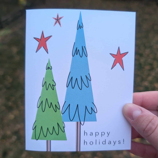 Retro Happy Holidays Card