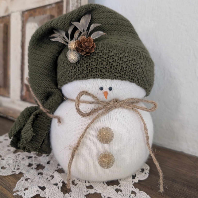 Dark Green Hat Snowman