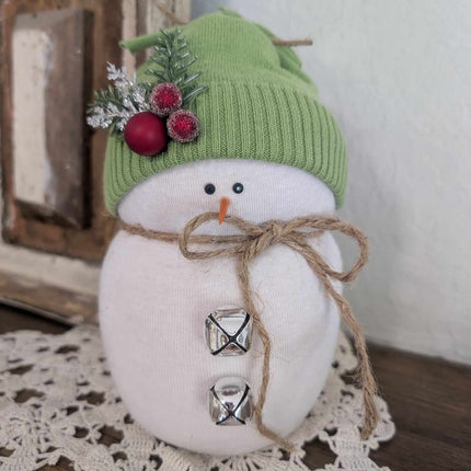 Bright Green Hat Snowman