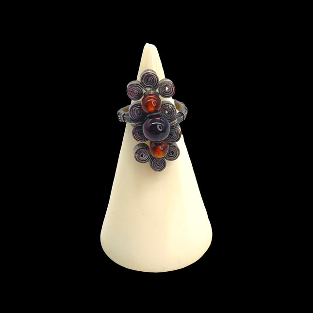 Garnet Swirl Ring - Size 5.5