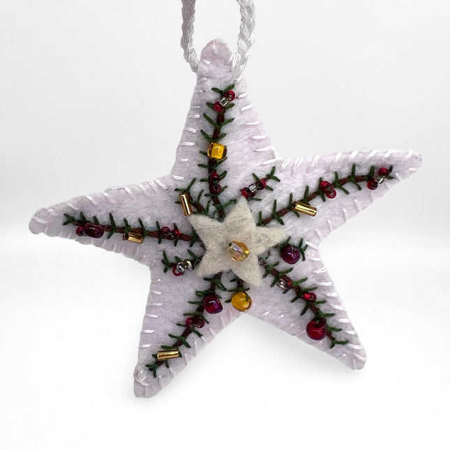 Beaded Star Felt Ornament