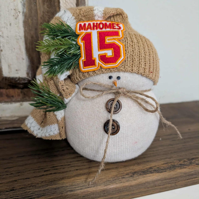 Tan Mahomes Hat Snowman