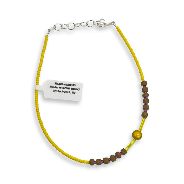 Yellow Brown Stacks Anklet