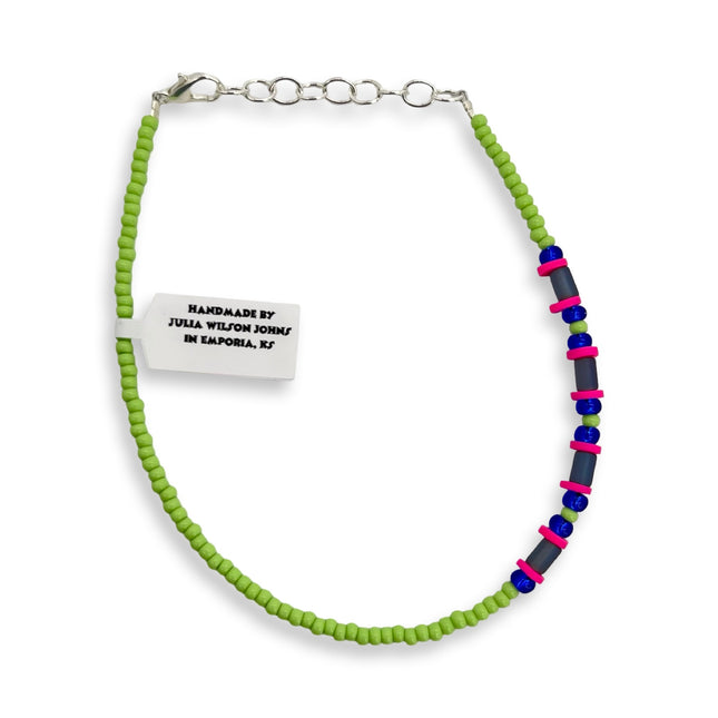 Lime Green Pink Blue Anklet