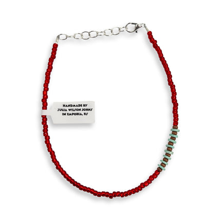 Shiny Red Sky Blue Anklet