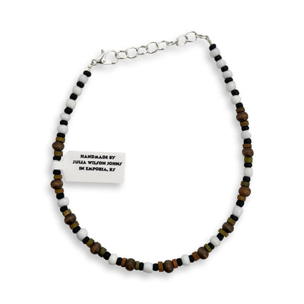 Multi Brown Black White Anklet