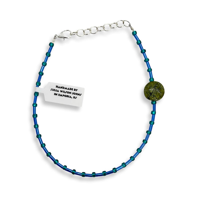 Shiny Teal Mossy Pop Anklet