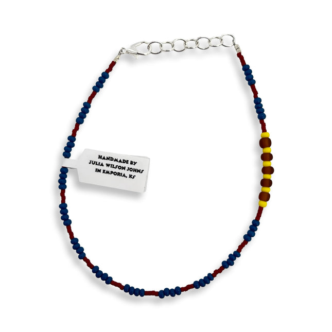 Dark Blue Yellow Brown Anklet