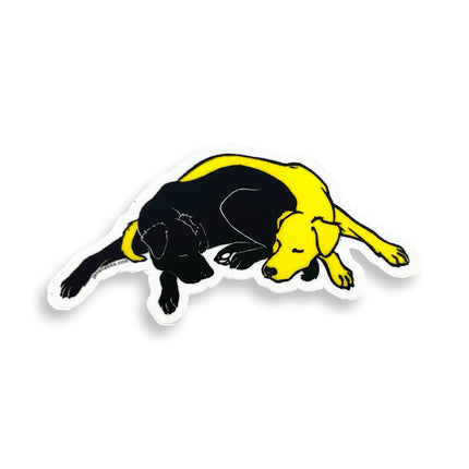 Black/Yellow Labs Sticker