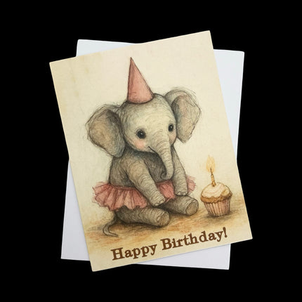 Happy Birthday Elephant Postcard