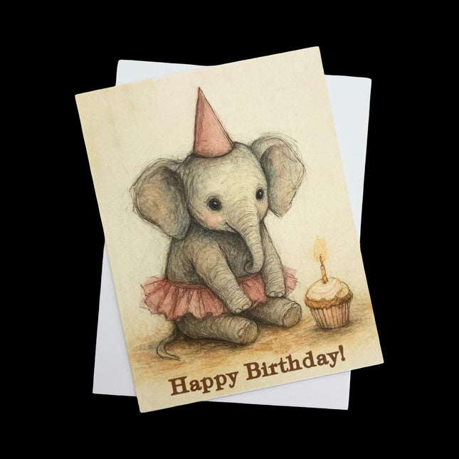 Happy Birthday Elephant Postcard