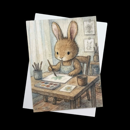 Bunny Painting Postcard