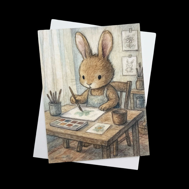 Bunny Painting Postcard