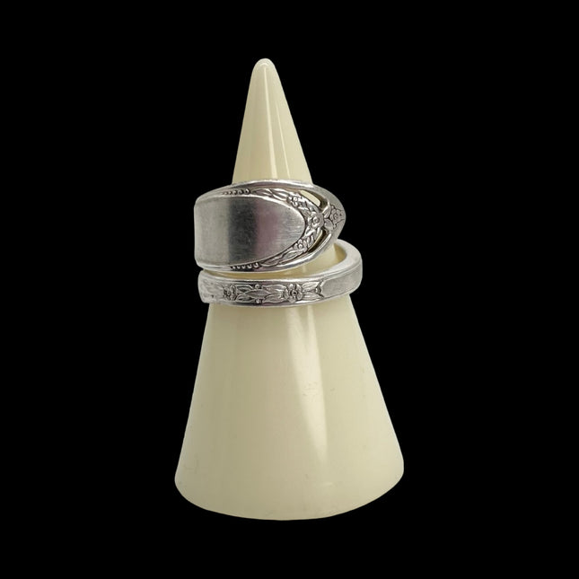 Spoon Ring Size 10.5 Thin Floral Cut Out