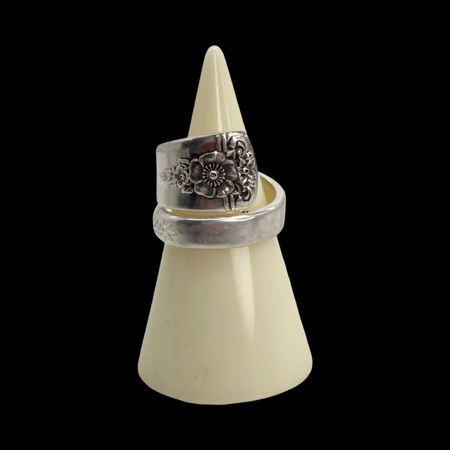 Spoon Ring Size 10.5 Floral Stack