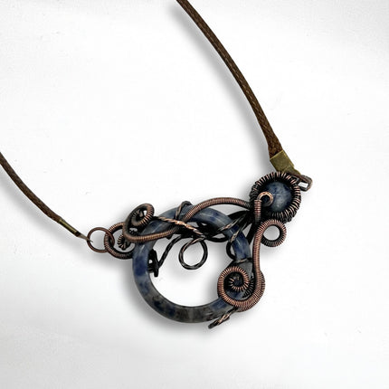 Sodalite & Copper Octopus Necklace