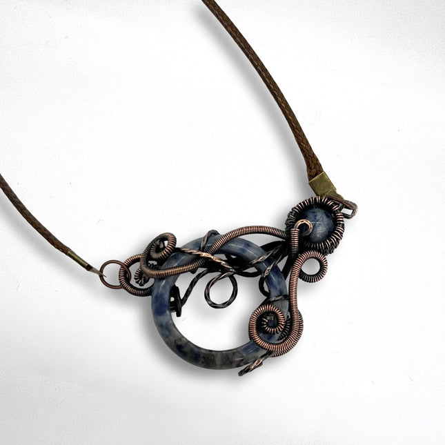 Sodalite & Copper Octopus Necklace